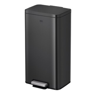 Foto 1 | Bote De Basura Para Cocina Baño Oficina Acero Inoxidable Negro 30 L Con Tapa Y Pedal Eko Madison