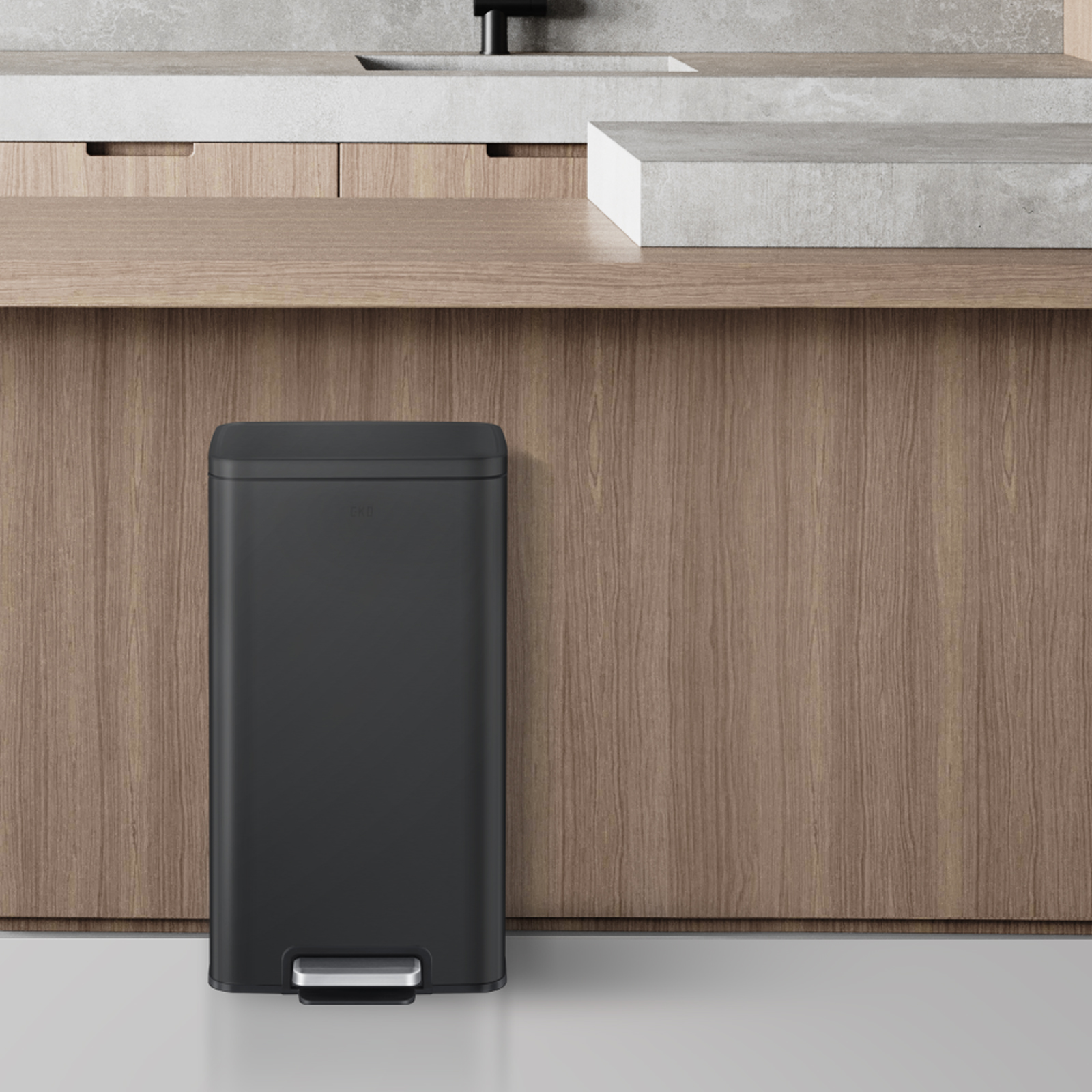 Foto 4 pulgar | Bote De Basura Para Cocina Baño Oficina Acero Inoxidable Negro 30 L Con Tapa Y Pedal Eko Madison