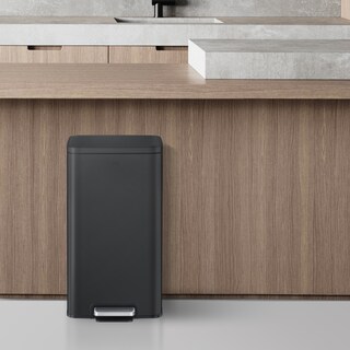 Foto 3 | Bote De Basura Para Cocina Baño Oficina Acero Inoxidable Negro 30 L Con Tapa Y Pedal Eko Madison