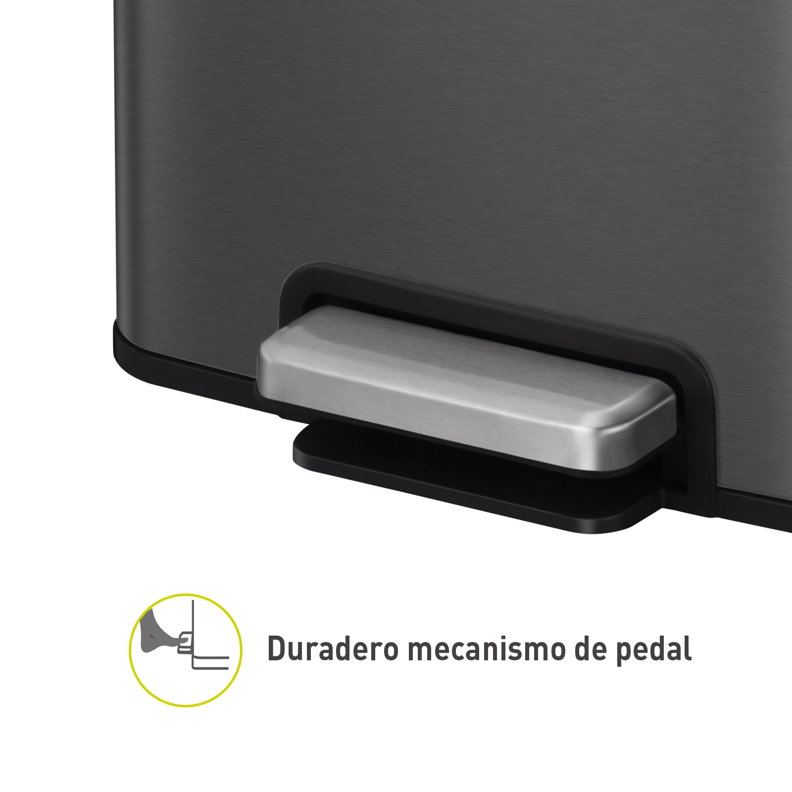 Foto 5 pulgar | Bote De Basura Para Cocina Baño Oficina Acero Inoxidable Negro 30 L Con Tapa Y Pedal Eko Madison