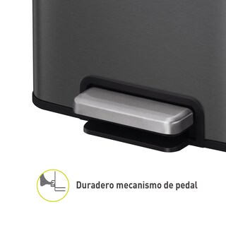 Foto 4 | Bote De Basura Para Cocina Baño Oficina Acero Inoxidable Negro 30 L Con Tapa Y Pedal Eko Madison