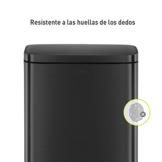 Foto 5 | Bote De Basura Para Cocina Baño Oficina Acero Inoxidable Negro 30 L Con Tapa Y Pedal Eko Madison