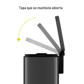 Foto 6 | Bote De Basura Para Cocina Baño Oficina Acero Inoxidable Negro 30 L Con Tapa Y Pedal Eko Madison