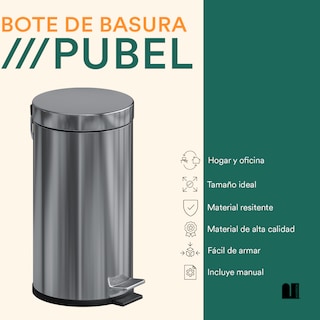 Foto 3 | Bote De Basura Circular 30 L Mubson. Basurero Pubel