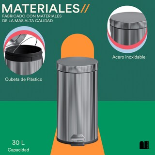 Foto 5 | Bote De Basura Circular 30 L Mubson. Basurero Pubel