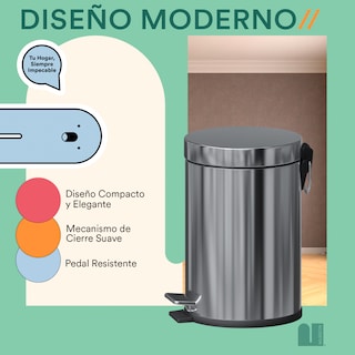 Foto 5 | Bote De Basura Circular 20 L Mubson. Basurero Pubel