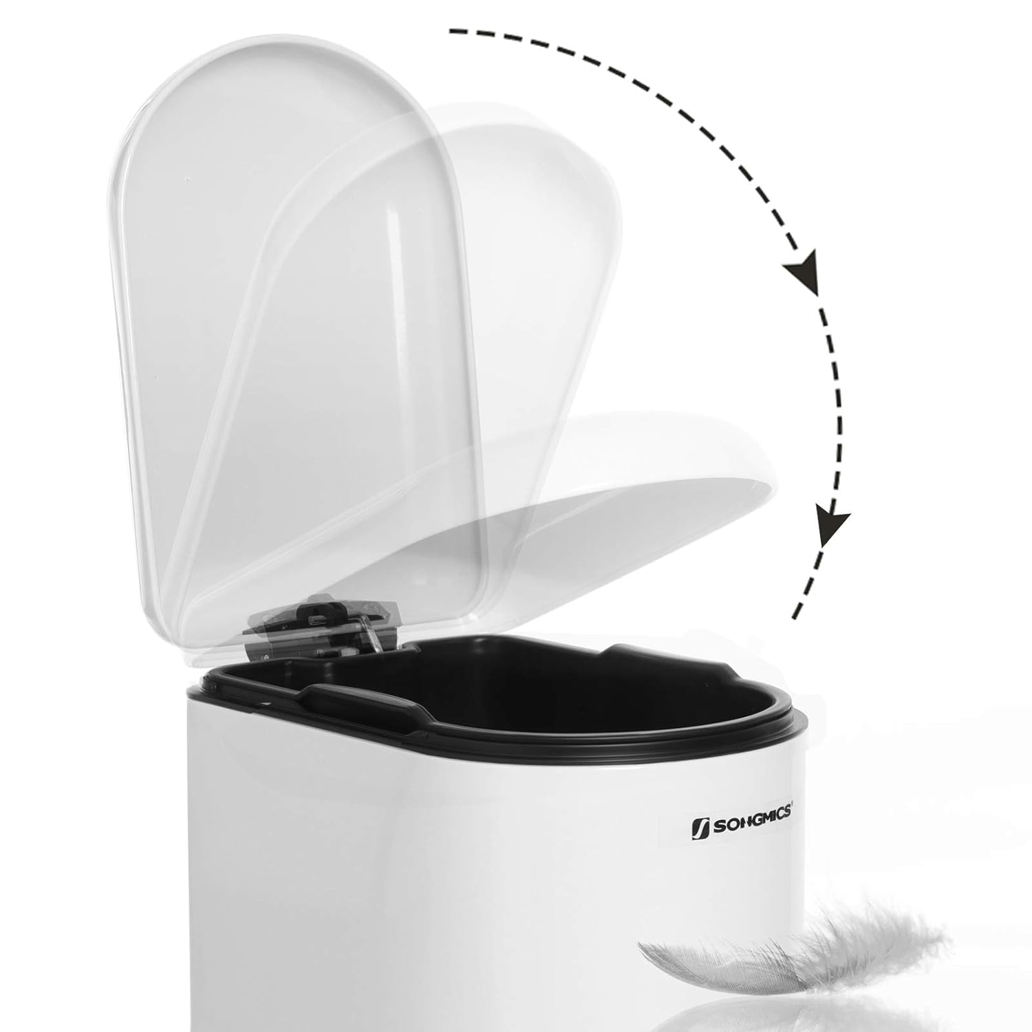 Foto 5 pulgar | Cesto de Basura Songmics Blanco de 10 L