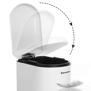 Foto 4 | Cesto de Basura Songmics Blanco de 10 L