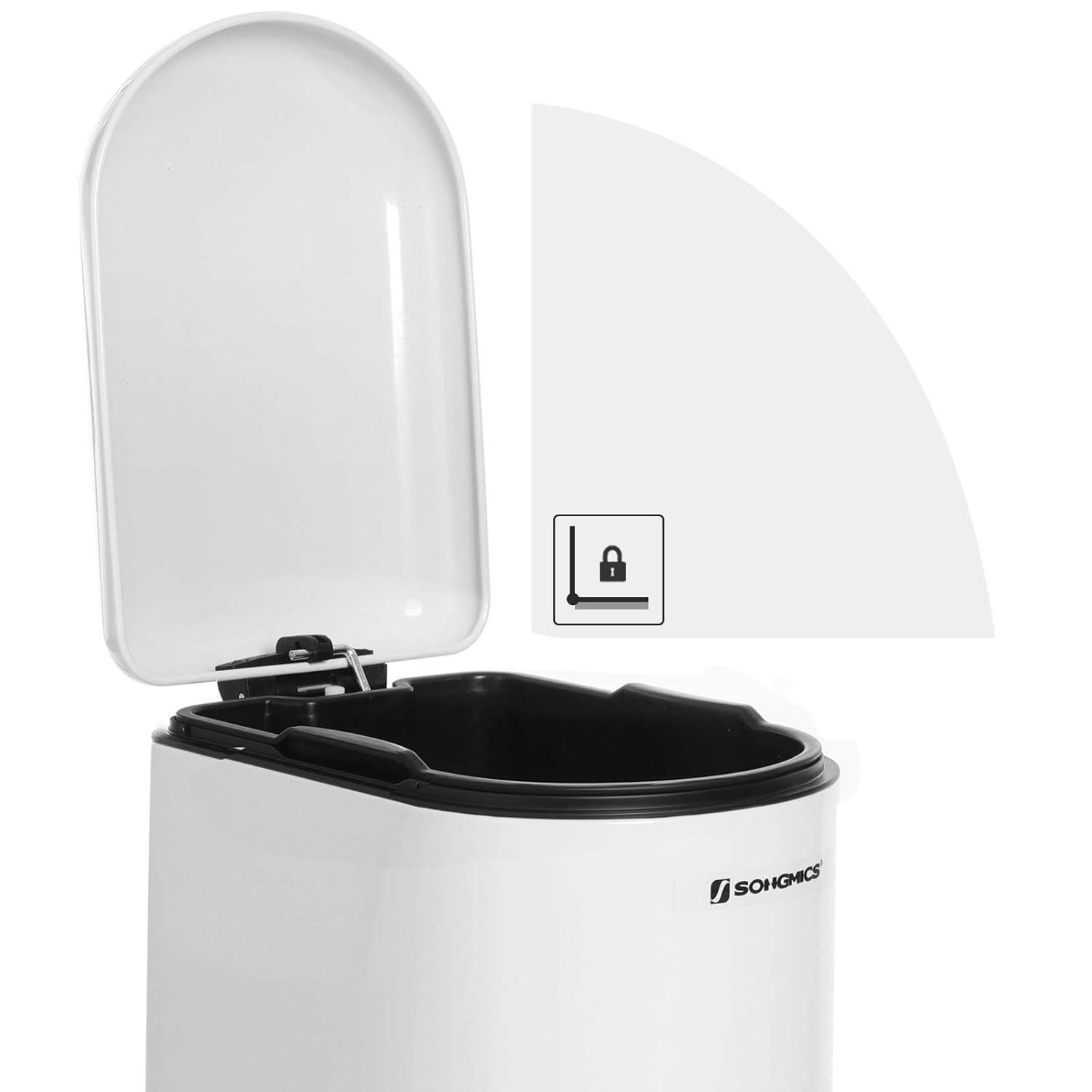 Foto 6 | Cesto de Basura Songmics Blanco de 10 L