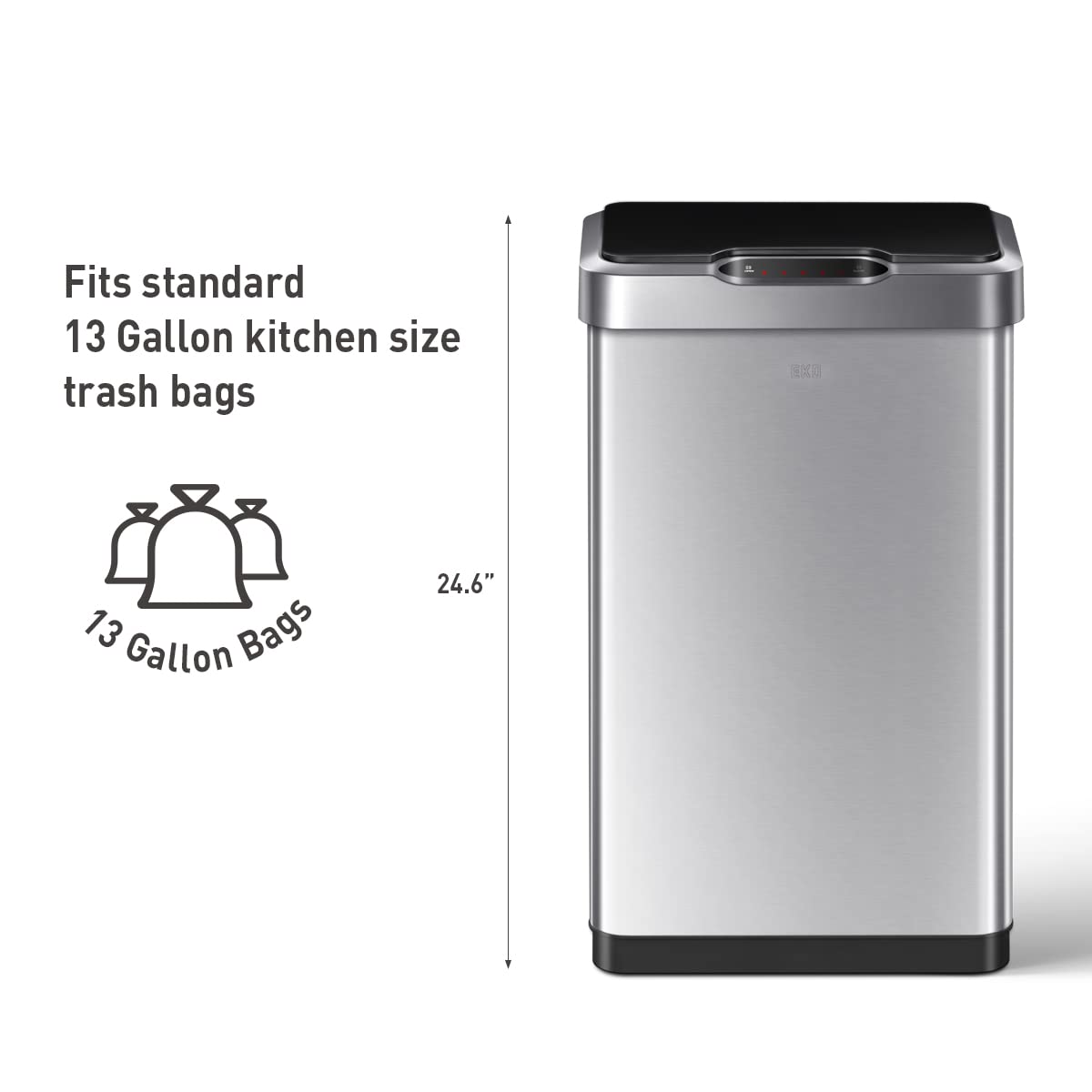 Foto 3 pulgar | Cubo De Basura Eko Mirage-t 50l/13.2 Gal Con Sensor De Movimiento Ss - Venta Internacional.