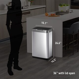 Foto 3 | Cubo De Basura Eko Mirage-t 50l/13.2 Gal Con Sensor De Movimiento Ss - Venta Internacional.