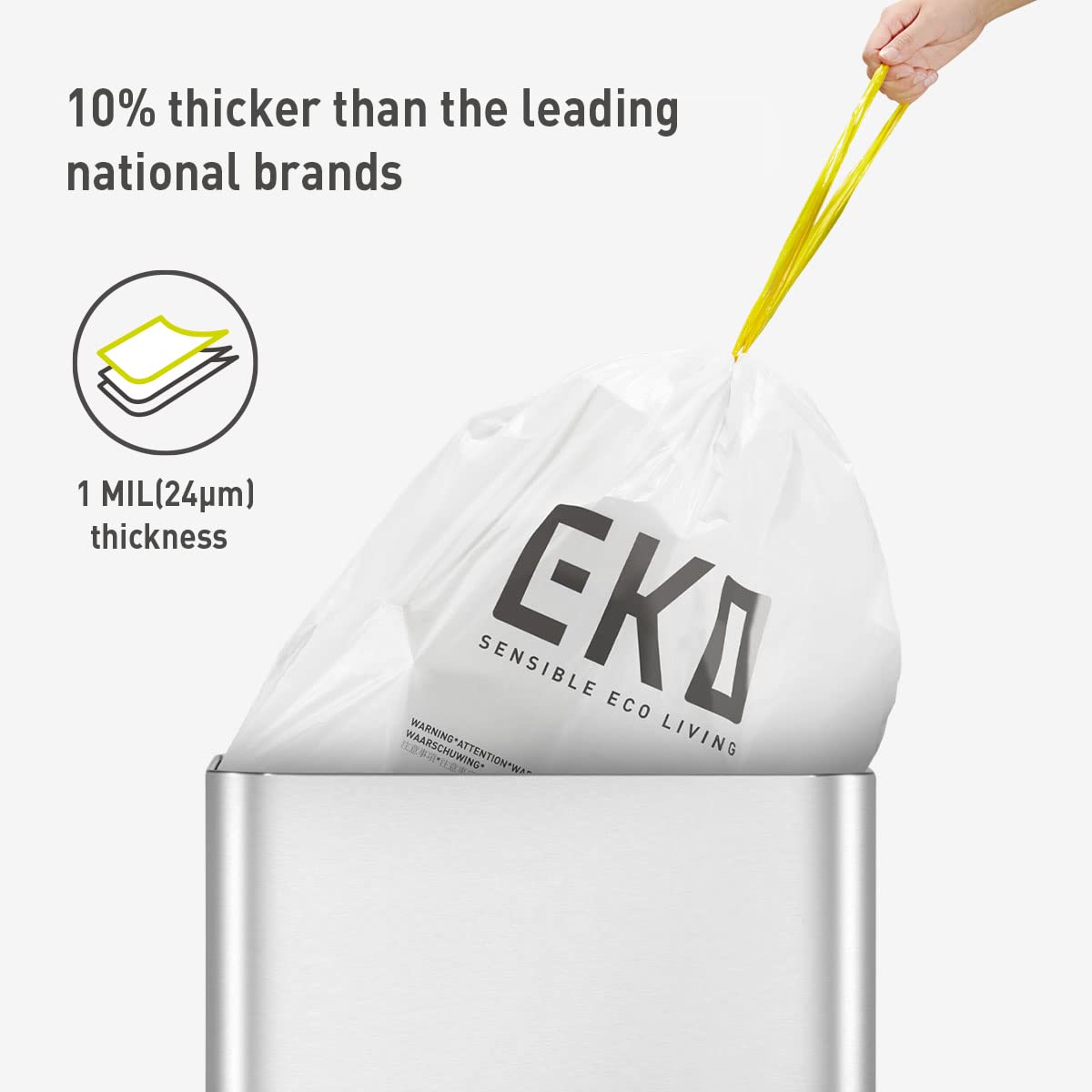 Foto 3 pulgar | Bolsas De Basura Eko Easy-dispense, 13 Galones (40l-60l), 60 Unidades - Venta Internacional.