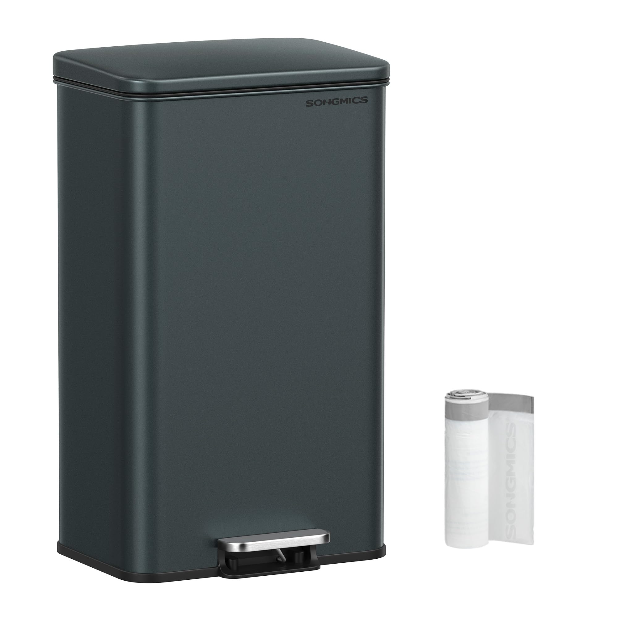 Foto 2 pulgar | Cubo De Basura De Cocina Songmics 40l Con Tapa De Acero Inoxidable Gris - Venta Internacional.