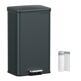 Foto 1 | Cubo De Basura De Cocina Songmics 40l Con Tapa De Acero Inoxidable Gris - Venta Internacional.