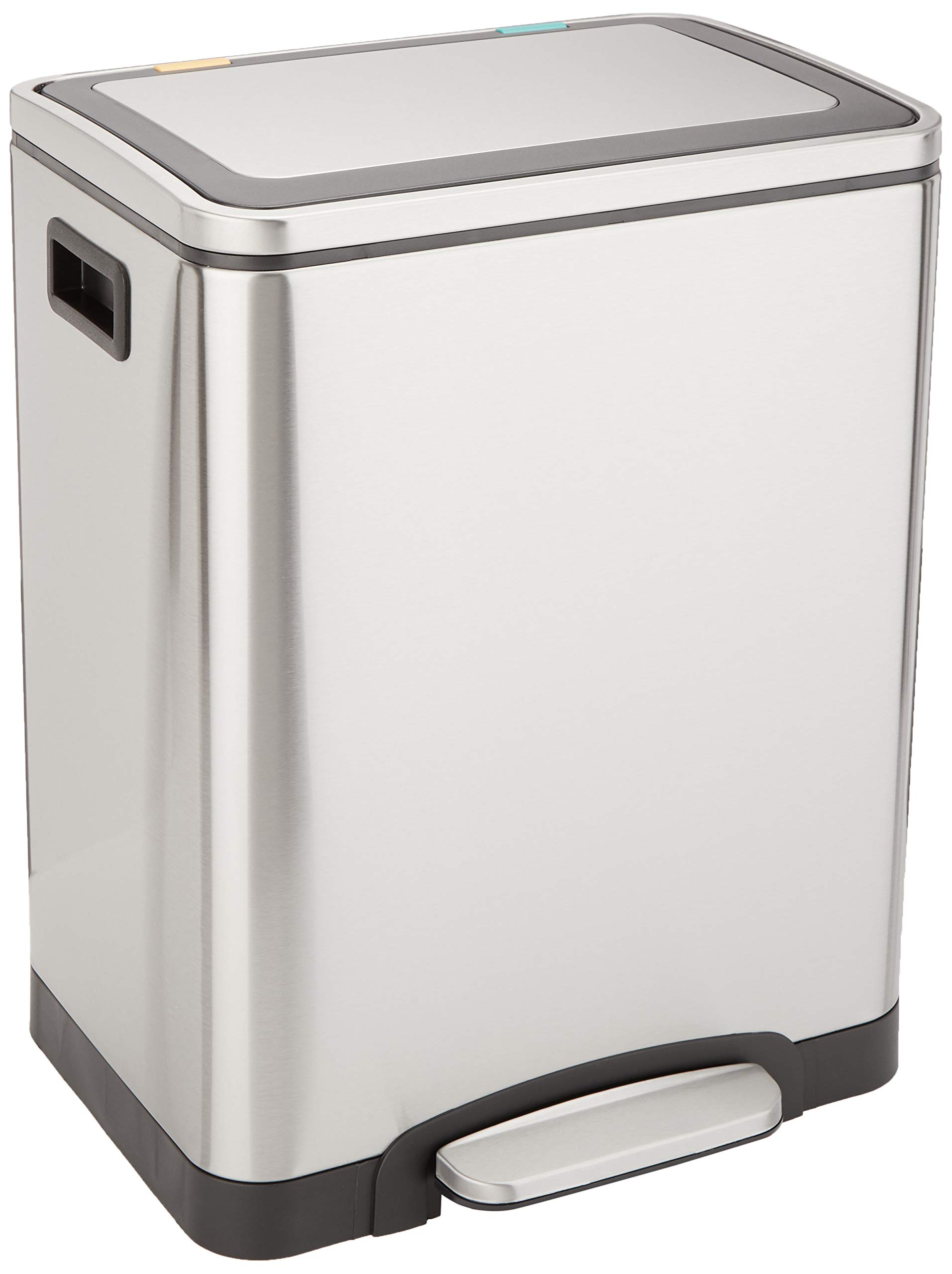 Foto 1 | Cubo De Basura Amazon Basics, 30 Litros, Doble Papelera De Acero Inoxidable Con Cierre Suave - Venta Internacional.