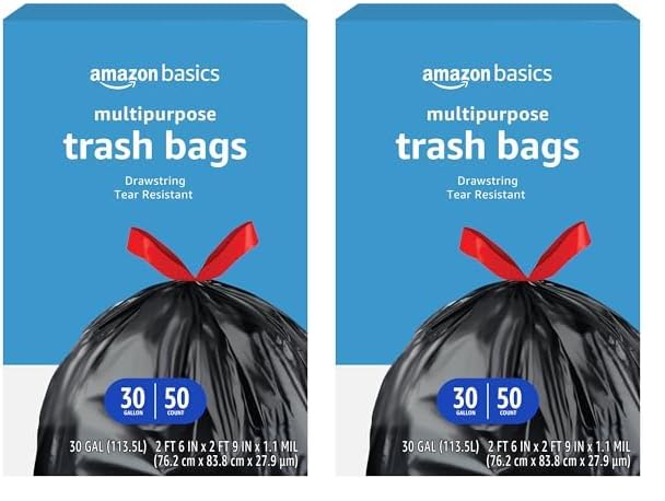 Foto 1 | Bolsas De Basura Amazon Basics Multiusos De 30 Litros, 50 Unidades, 2 - Venta Internacional.