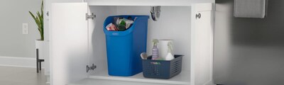 Foto 3 | Bote de Basura Rubbermaid Undercounter 9,4 L Paquete de 2 Piezas Azul/Negro - Venta Internacional