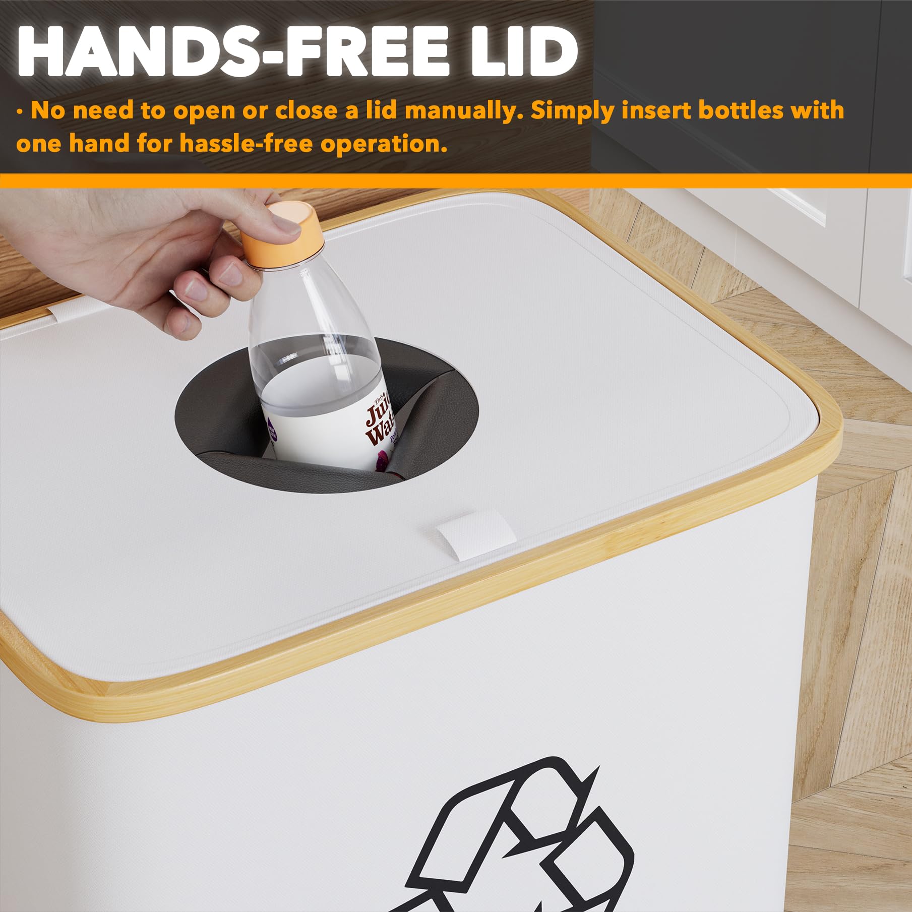 Foto 5 | Papelera De Reciclaje Spaceaid De 100 Litros, 26 Galones, Con Tapa Y 2 Bolsas, Color Blanco - Venta Internacional.