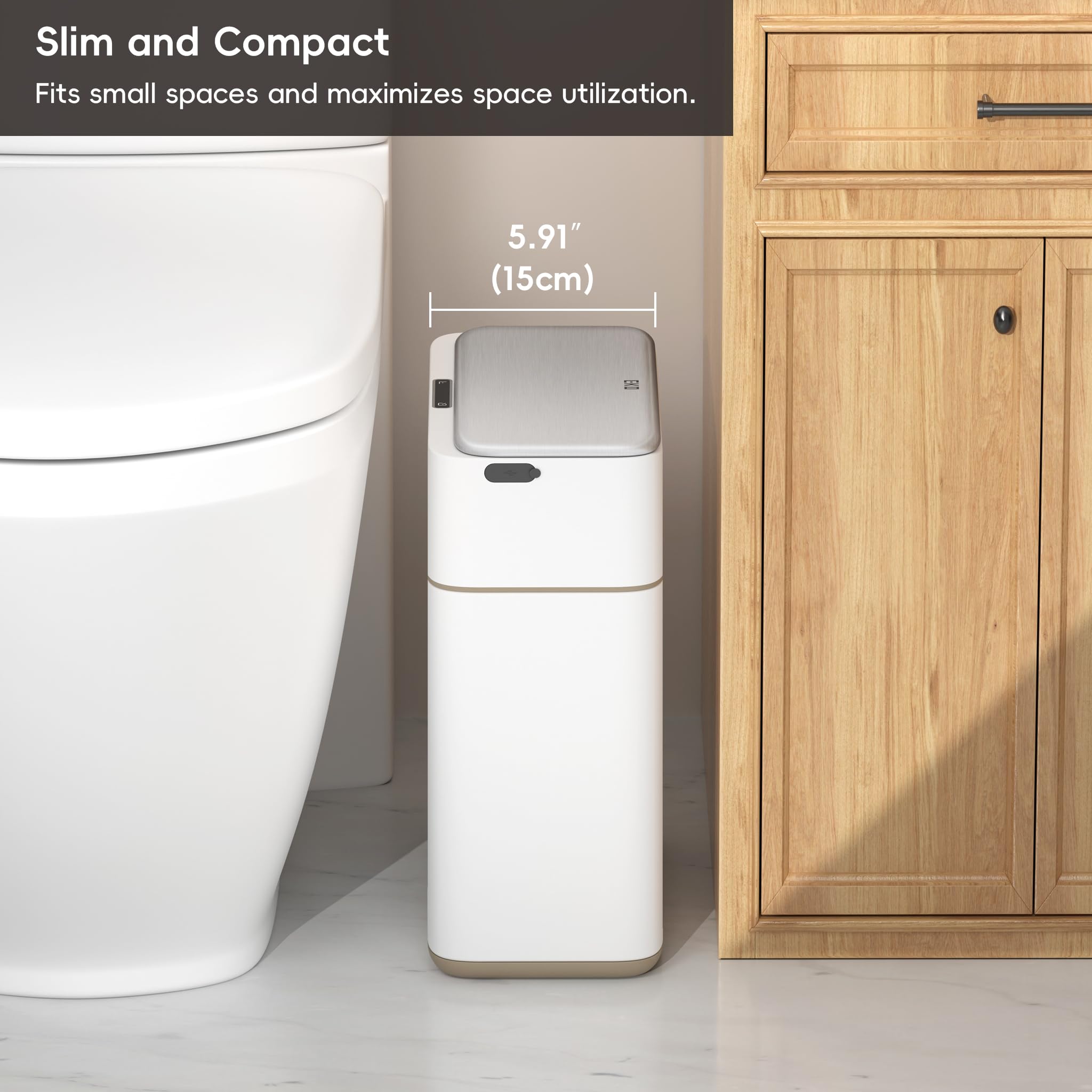 Foto 3 pulgar | Cubo De Basura Automático Para Baño Eko 8l Con Sensor De Movimiento En La Tapa - Venta Internacional.