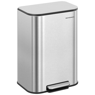 Foto 1 | Bote De Basura Songmics 50l De Acero Inoxidable Con Tapa Ultb547e01 Sil - Venta Internacional.