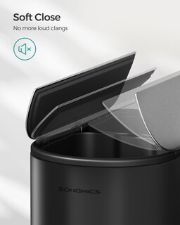 Foto 5 | Cubo De Basura Songmics De 49 L Para Cocina Doble Con Tapas Laterales, Acero Inoxidable S - Venta Internacional.