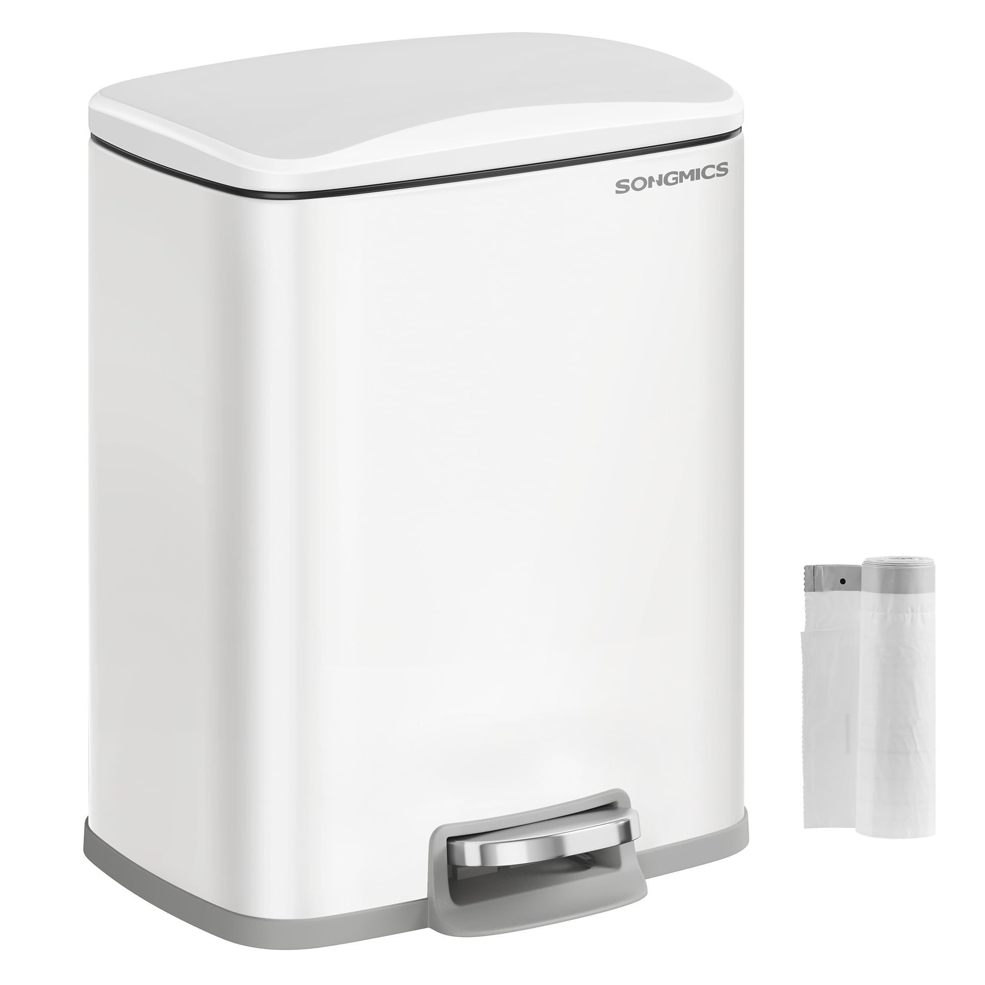 Foto 2 pulgar | Cubo De Basura Songmics De Acero Inoxidable De 20 Litros Con Tapa Blanca Ultb543w - Venta Internacional.