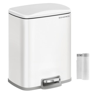 Foto 1 | Cubo De Basura Songmics De Acero Inoxidable De 20 Litros Con Tapa Blanca Ultb543w - Venta Internacional.