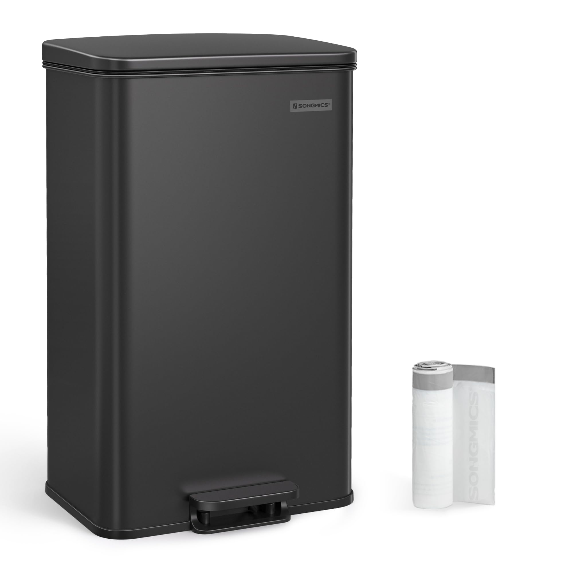 Foto 1 | Bote De Basura Songmics De Acero Inoxidable De 40 Litros Con Tapa De Cierre Suave - Venta Internacional.
