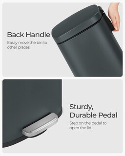 Foto 6 | Bidón De Basura Songmics De Acero Inoxidable De 30 Litros Con Pedal, Color Verde - Venta Internacional.