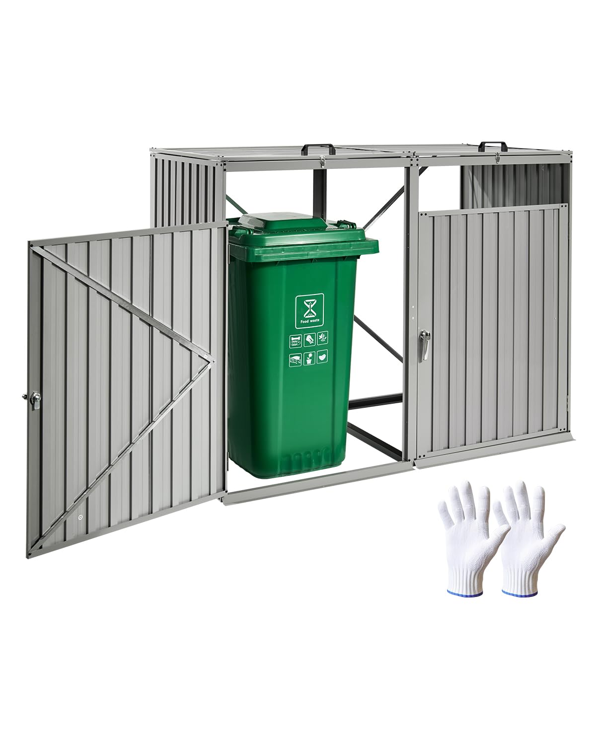Foto 1 | Cubo De Basura Vevor, 2 Botes De Basura, Acero Galvanizado - Venta Internacional.