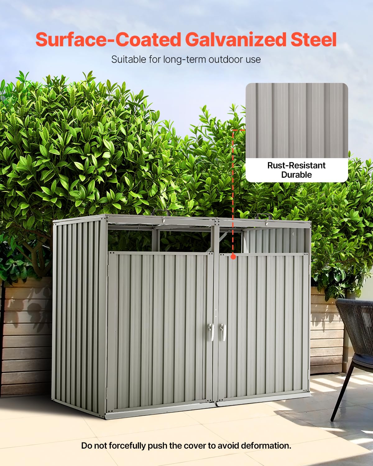 Foto 4 | Cubo De Basura Vevor, 2 Botes De Basura, Acero Galvanizado - Venta Internacional.