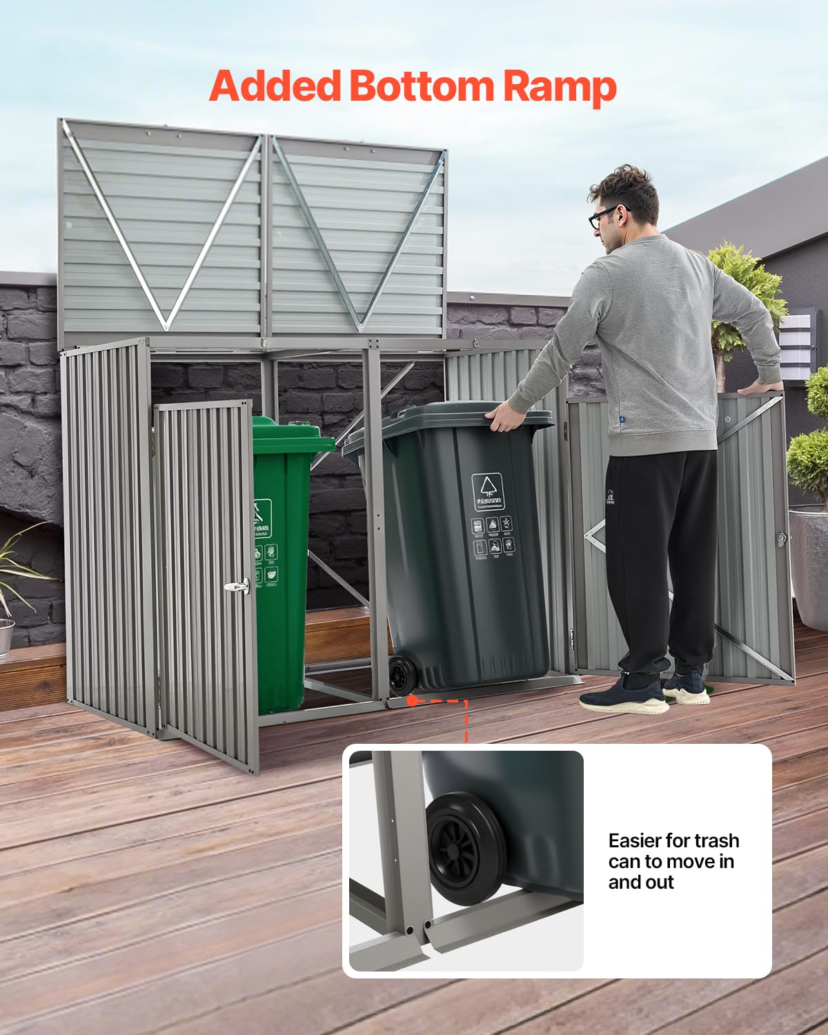 Foto 6 pulgar | Cubo De Basura Vevor, 2 Botes De Basura, Acero Galvanizado - Venta Internacional.