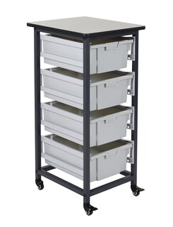 Foto 1 | Sistema De Papelera Móvil Luxor Mbs-sr-4l De Una Hilera Gris, 20 Litros - Venta Internacional.