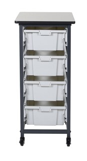 Foto 2 | Sistema De Papelera Móvil Luxor Mbs-sr-4l De Una Hilera Gris, 20 Litros - Venta Internacional.