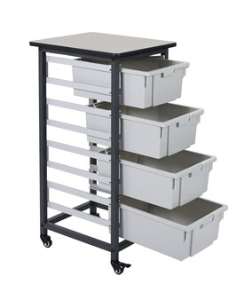 Foto 4 | Sistema De Papelera Móvil Luxor Mbs-sr-4l De Una Hilera Gris, 20 Litros - Venta Internacional.
