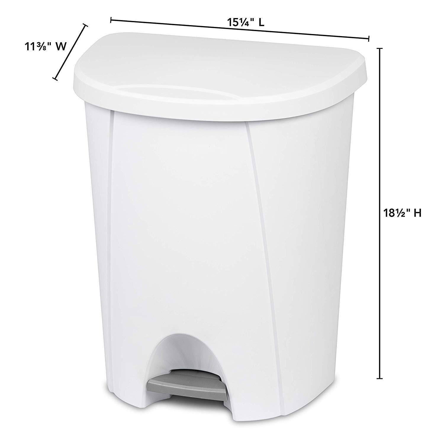 Foto 3 pulgar | Bote De Basura Sterilite 10948004 Step Bate 25 L Blanco - Venta Internacional.