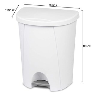 Foto 2 | Bote De Basura Sterilite 10948004 Step Bate 25 L Blanco - Venta Internacional.