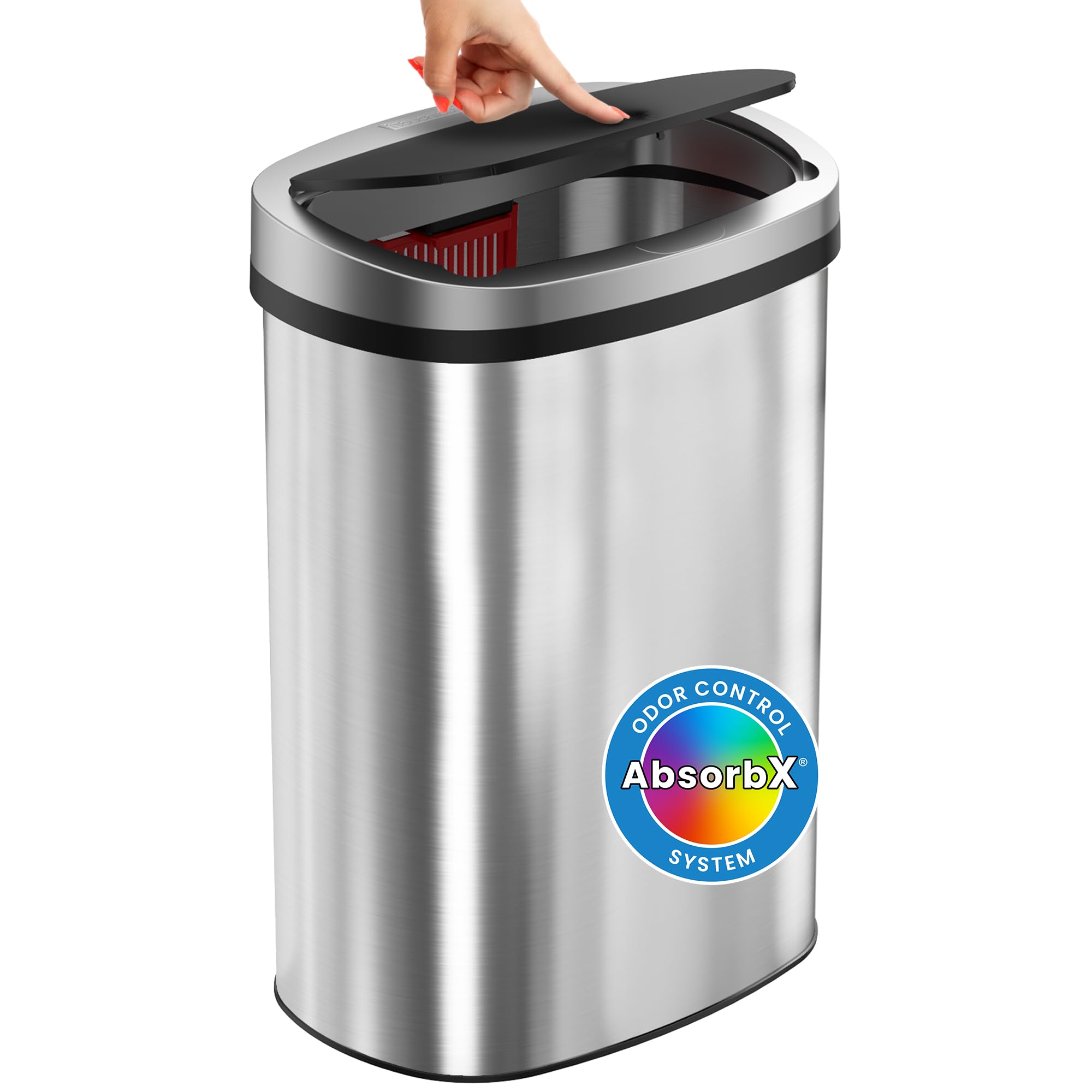 Foto 2 pulgar | Bote De Basura Itouchless Con Tapa Superior A Presión, Acero Inoxidable De 49 L - Venta Internacional.