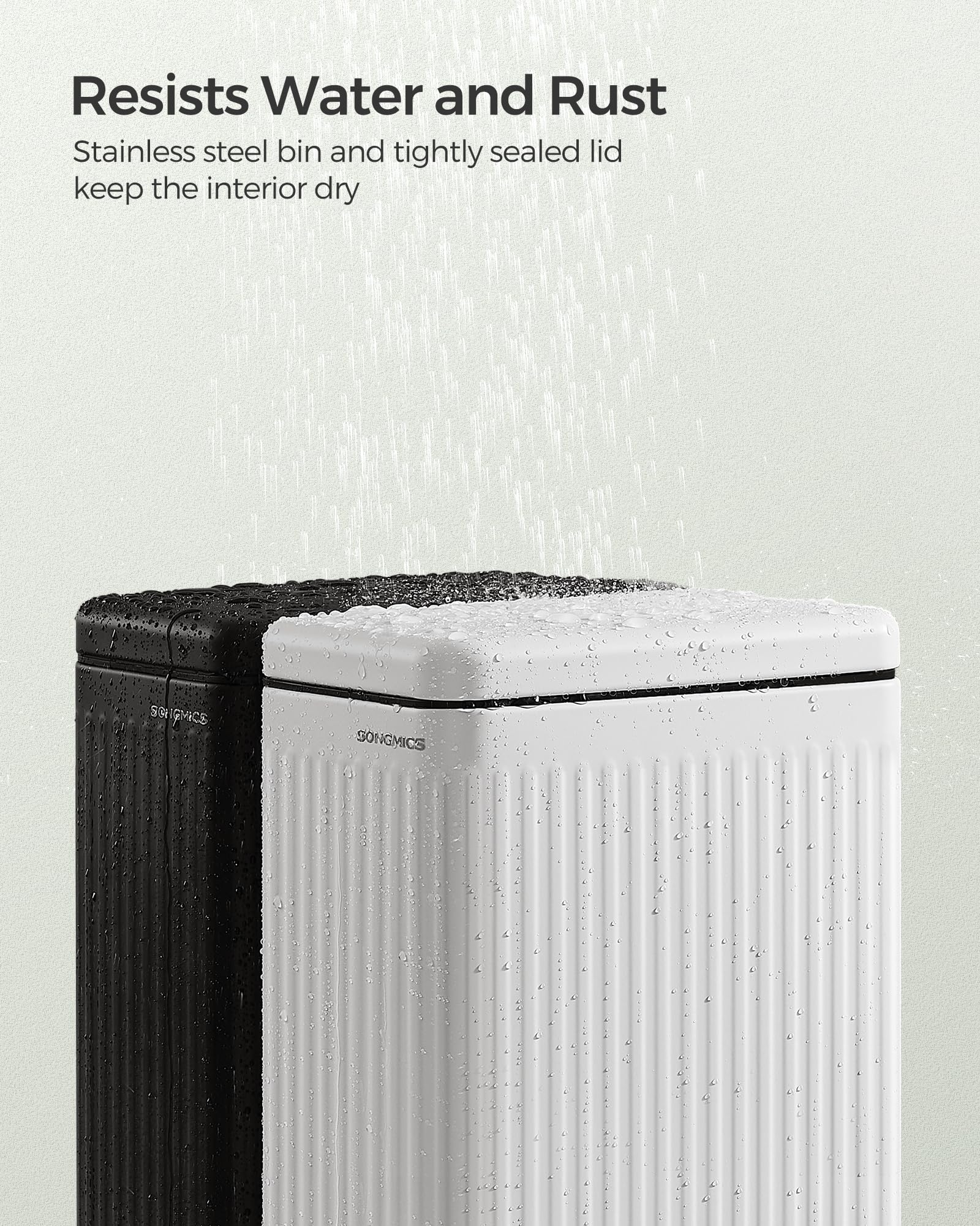 Foto 4 | Bote De Basura Songmics De Acero Inoxidable De 10 Litros Con Tapa Para Baño - Venta Internacional.
