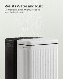 Foto 4 | Bote De Basura Songmics De Acero Inoxidable De 10 Litros Con Tapa Para Baño - Venta Internacional.