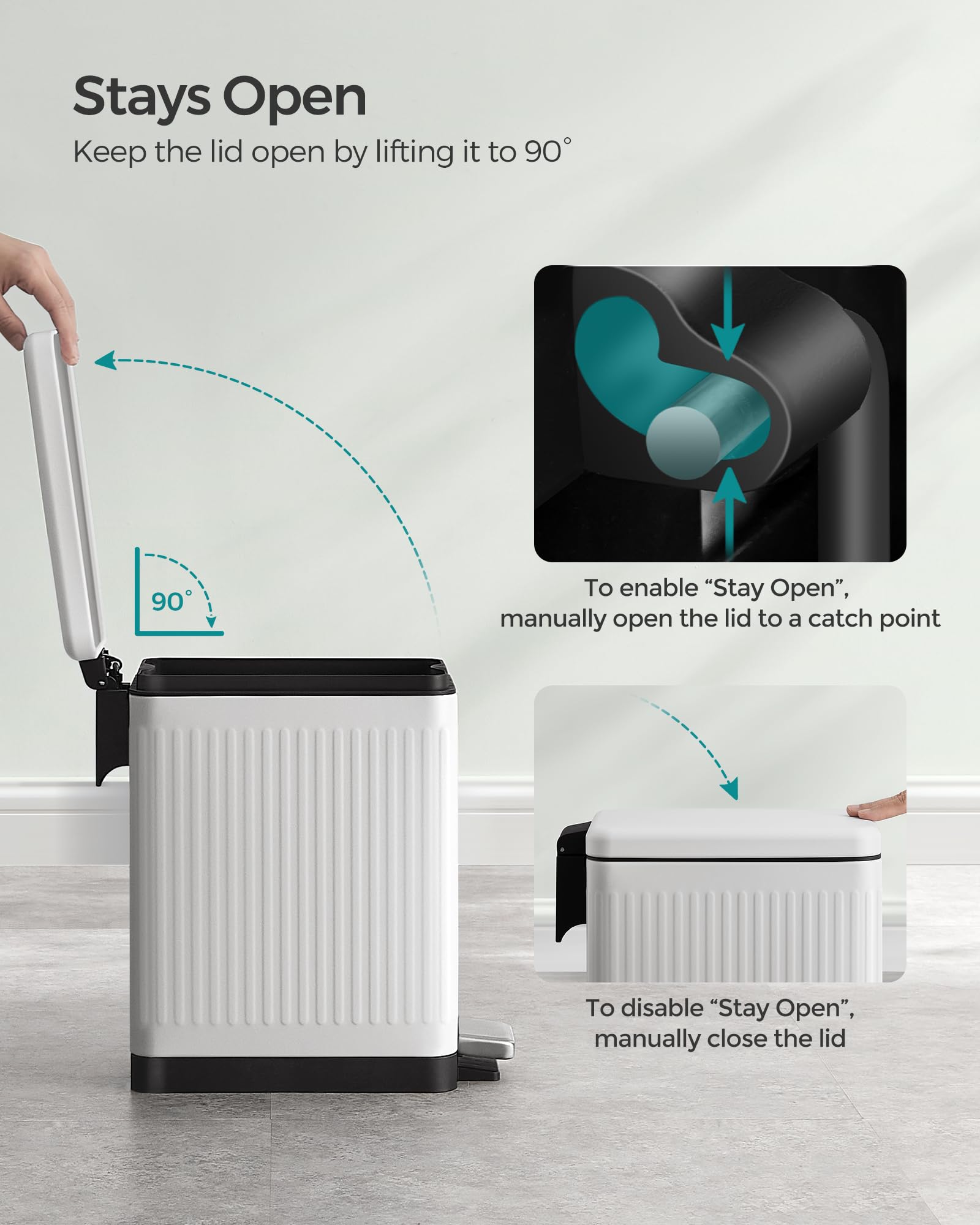 Foto 7 pulgar | Bote De Basura Songmics De Acero Inoxidable De 10 Litros Con Tapa Para Baño - Venta Internacional.