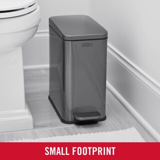 Foto 2 | Bidón De Basura Rubbermaid Slim Step-on De Acero Inoxidable, 10 Litros - Venta Internacional.