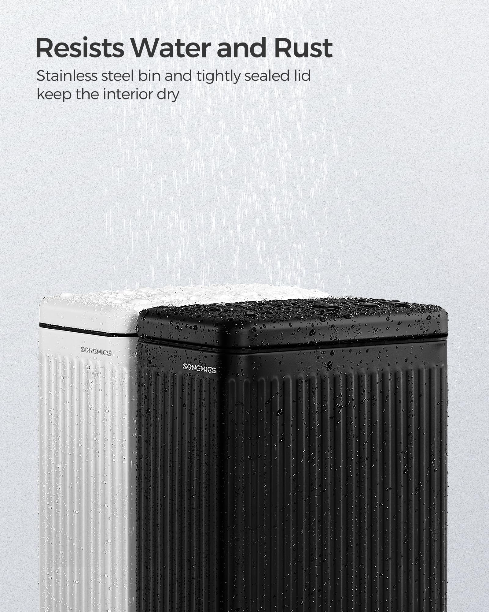 Foto 5 pulgar | Bote De Basura Songmics De Acero Inoxidable De 10 Litros Con Tapa Para Baño - Venta Internacional.