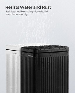 Foto 4 | Bote De Basura Songmics De Acero Inoxidable De 10 Litros Con Tapa Para Baño - Venta Internacional.