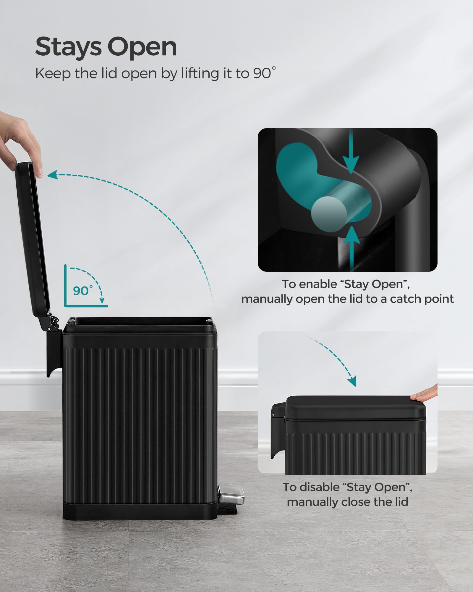 Foto 6 | Bote De Basura Songmics De Acero Inoxidable De 10 Litros Con Tapa Para Baño - Venta Internacional.
