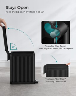 Foto 6 | Bote De Basura Songmics De Acero Inoxidable De 10 Litros Con Tapa Para Baño - Venta Internacional.