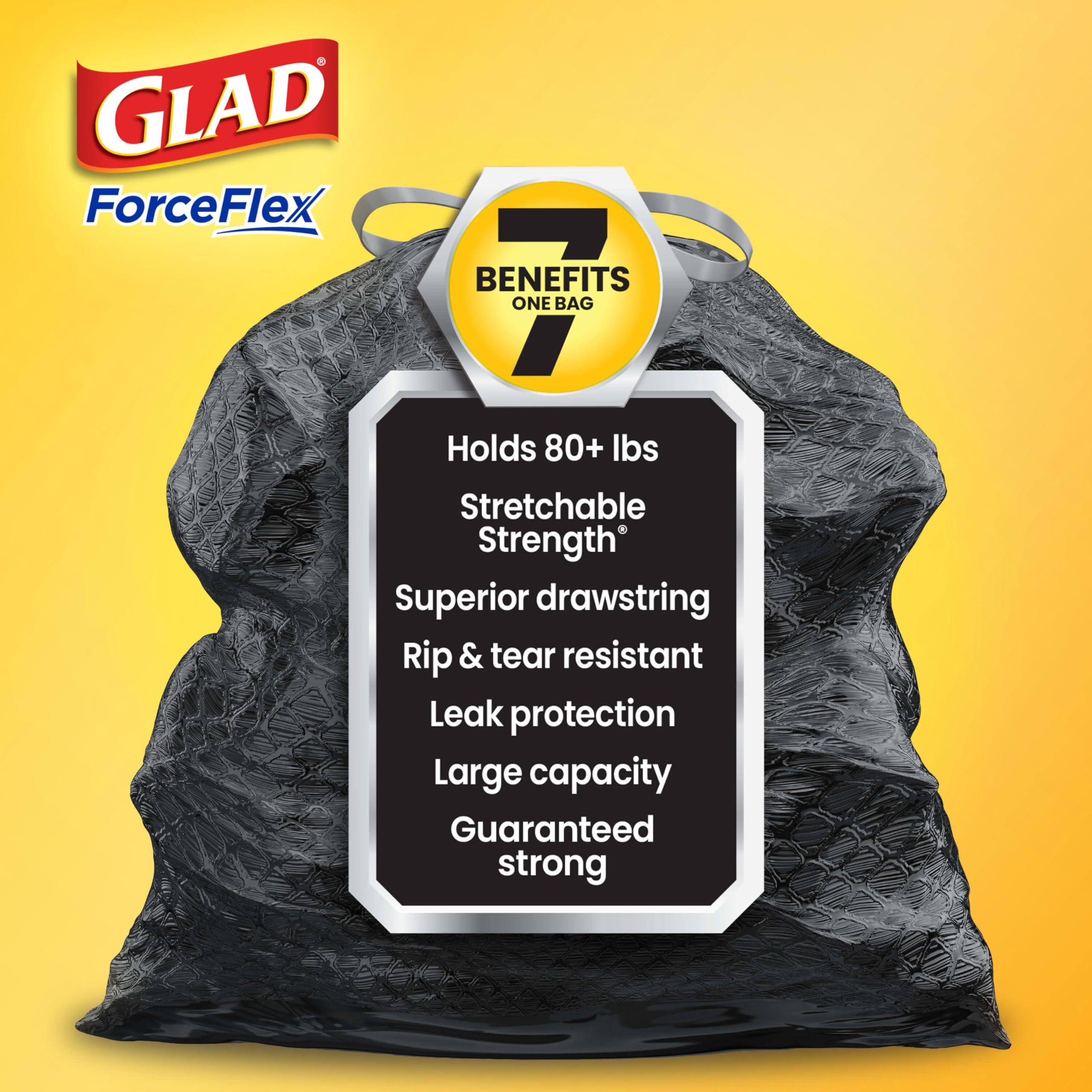 Foto 2 | Bolsas De Basura Glad Forceflex Con Cordón, 30 Litros, 25 Quilates, Aroma A Pino - Venta Internacional.