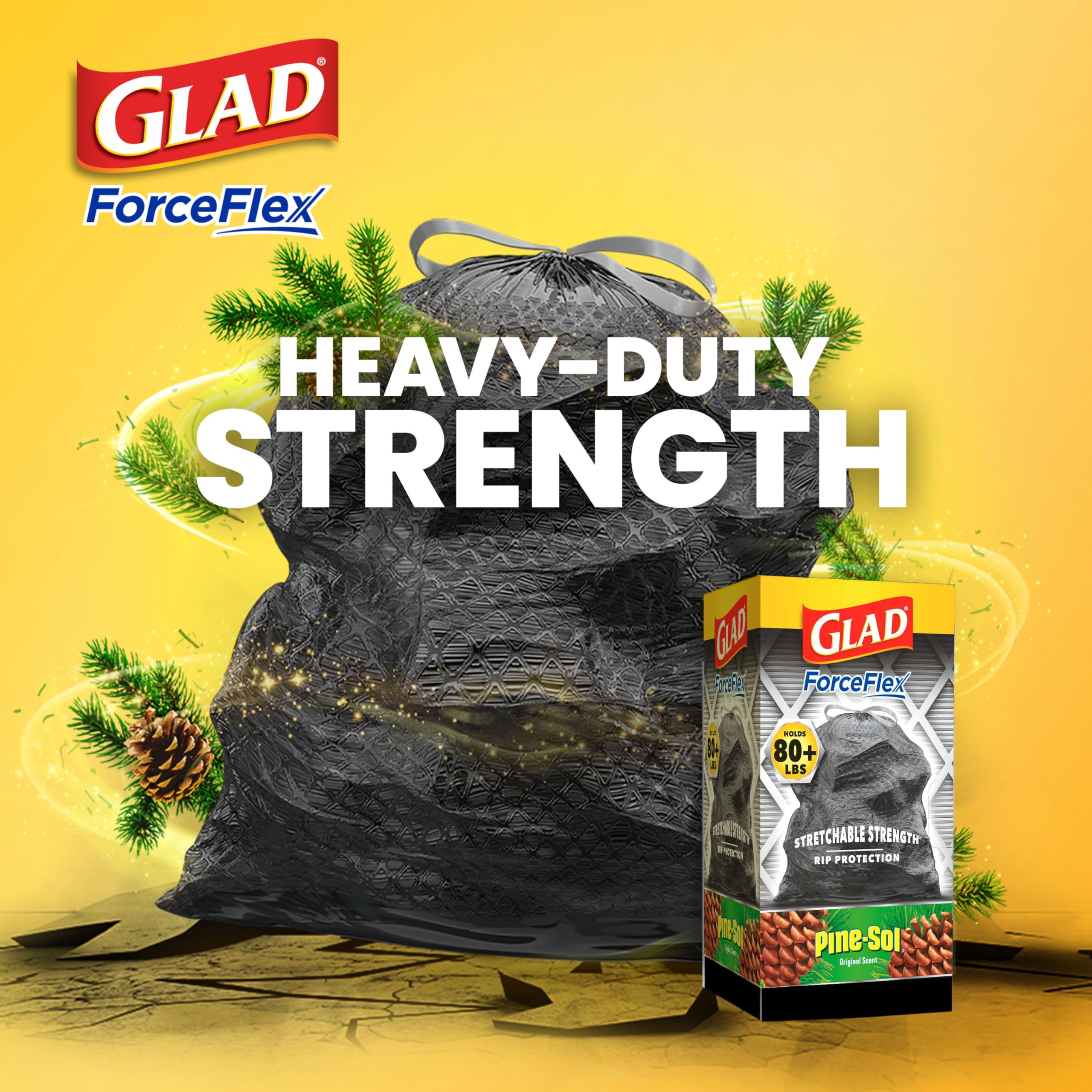 Foto 4 pulgar | Bolsas De Basura Glad Forceflex Con Cordón, 30 Litros, 25 Quilates, Aroma A Pino - Venta Internacional.