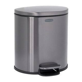 Foto 1 | Bote De Basura Rubbermaid De Acero Inoxidable De 6 Litros Con Tapa, Color Carbón - Venta Internacional.