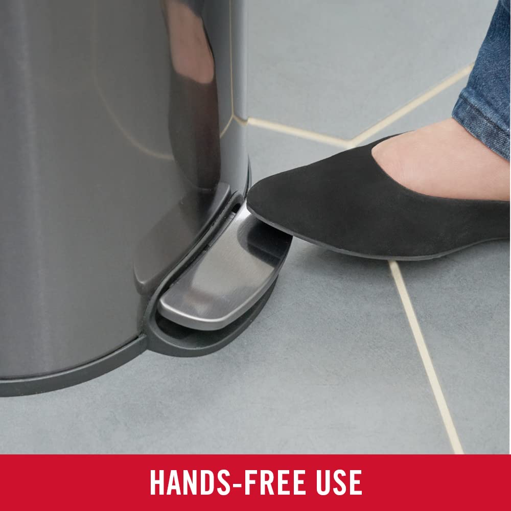 Foto 4 pulgar | Bote De Basura Rubbermaid De Acero Inoxidable De 6 Litros Con Tapa, Color Carbón - Venta Internacional.